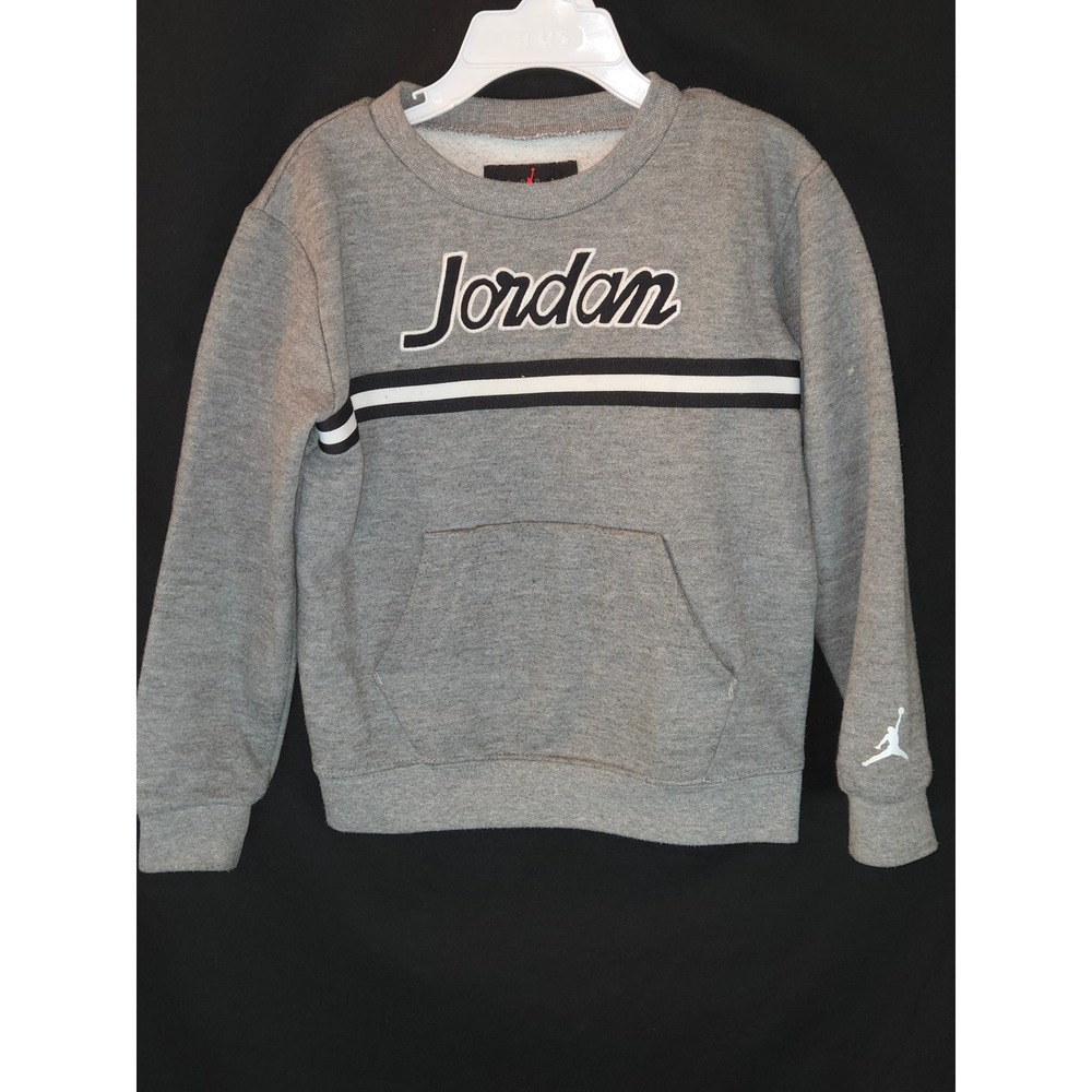 Jordan Kids Gray Pullover Sweatshirt‎ Long Sleeve Pocket Top 4T Toddler